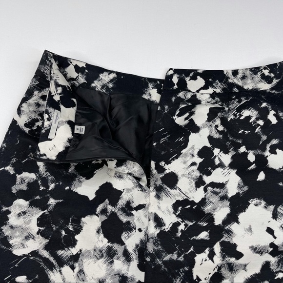 Halogen Nordstrom Skirt Silk Blend Black White Date Cocktail Career Office - Picture 6 of 13